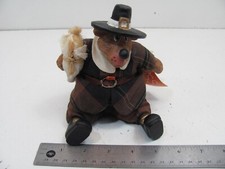 RUSS Bean bag ceramic bear dressed for thanksgiving JOSHUA