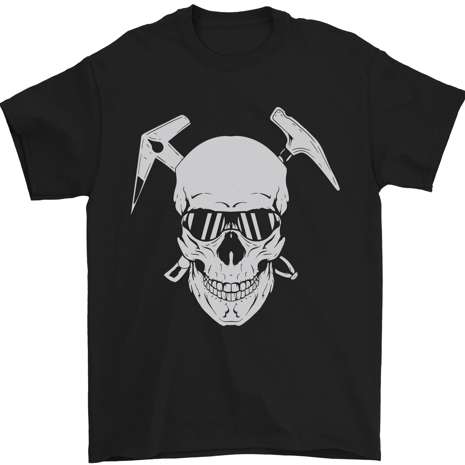 Rock Climbing Skull Mountain Climber Mens T-Shirt 100% Cotton