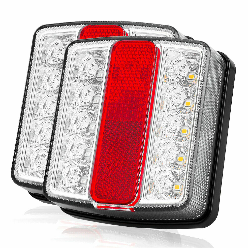 2x12V LED Magnetic Rear Trailer Truck Tail Board Lights Stop Turn Indicator Lamp