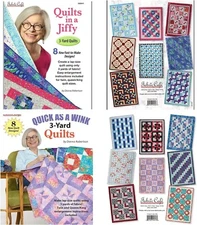 Jiffy Quilt Pattern + Quick As A Wink Quilting Books Lot – Easy Sewing Bundle