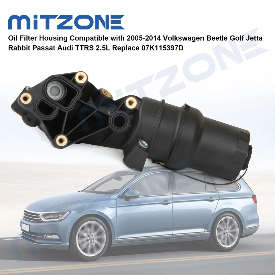 Carcasa de filtro de aceite para 05-14 VW Jetta Passat Golf Rabbit Beetle Audi TT RS 2,5 L Foto 2 de 4