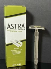 Classic Butterfly Twist to Open Double Edge Safety Razor +100 ASTRA Razor Blades