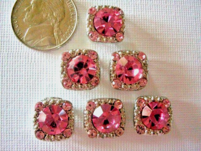 2 Hole Slider Beads Gaiety Pink Crystal  #6