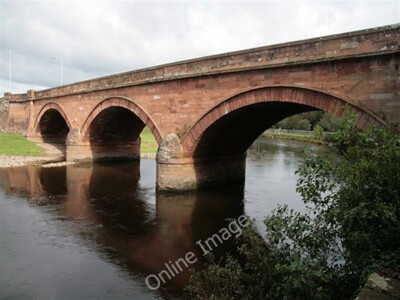 Foto 6x4 Eine Straßenbrücke über den Fluss Annan Dieser 3-Bogen rote Sandstein br c2009