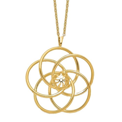 Agete Flower Motif Necklace K10 Gold/SR Ladies | eBay