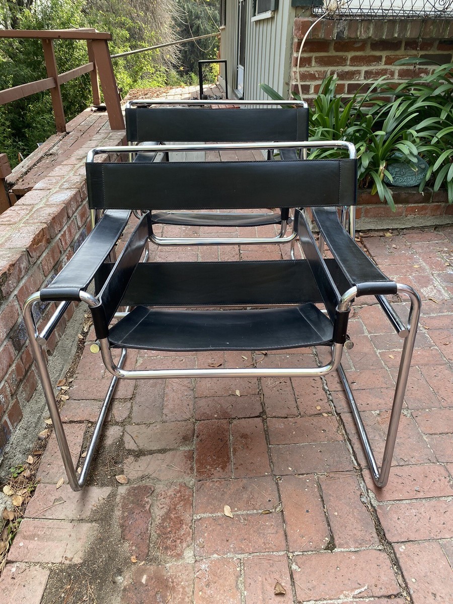 Knoll Original NY Black Marcel Breuer Wassily Chair Leather Knoll Original NY Black Marcel Breuer Wassily Chair Leather