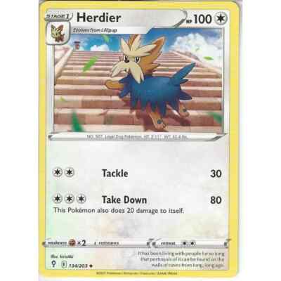 134/203 Herdier | Uncommon | Pokemon Sammelkarte SWSH07 Evolving Skies TCG