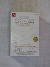 NIB Wondershop 30 Warm White LED Dewdrop Lights A, Silver Wire,10'-9", Target rr