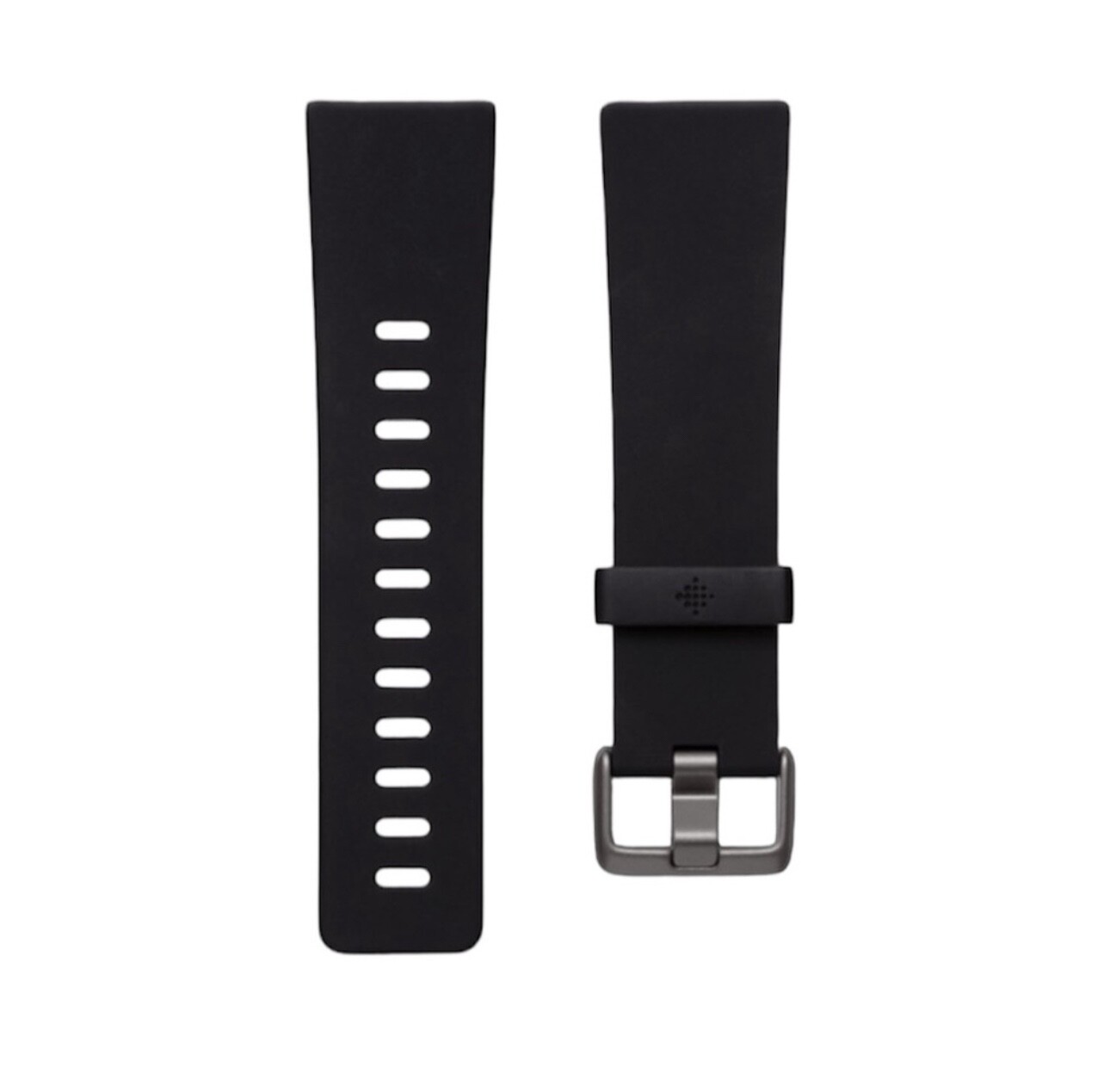 Fitbit Luxe elastic nylon band black with perforated side-image