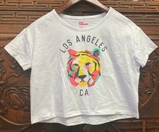 New Epic Threads Big Girls Short Sleeve Graphic Tee, White, Medium