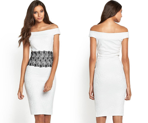 lipsy vip mono lace embroidered midi dress