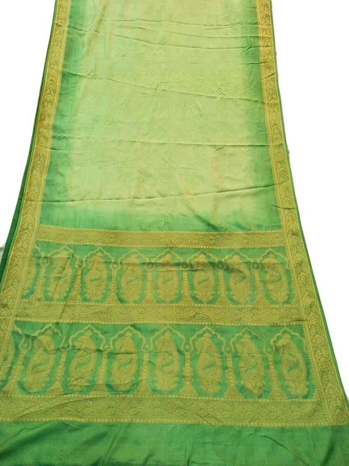 Pure Silk Saree Tussar Sari 100% Silk Vintage Indian Fabric Recycled TSS2961 - Image 4 of 4