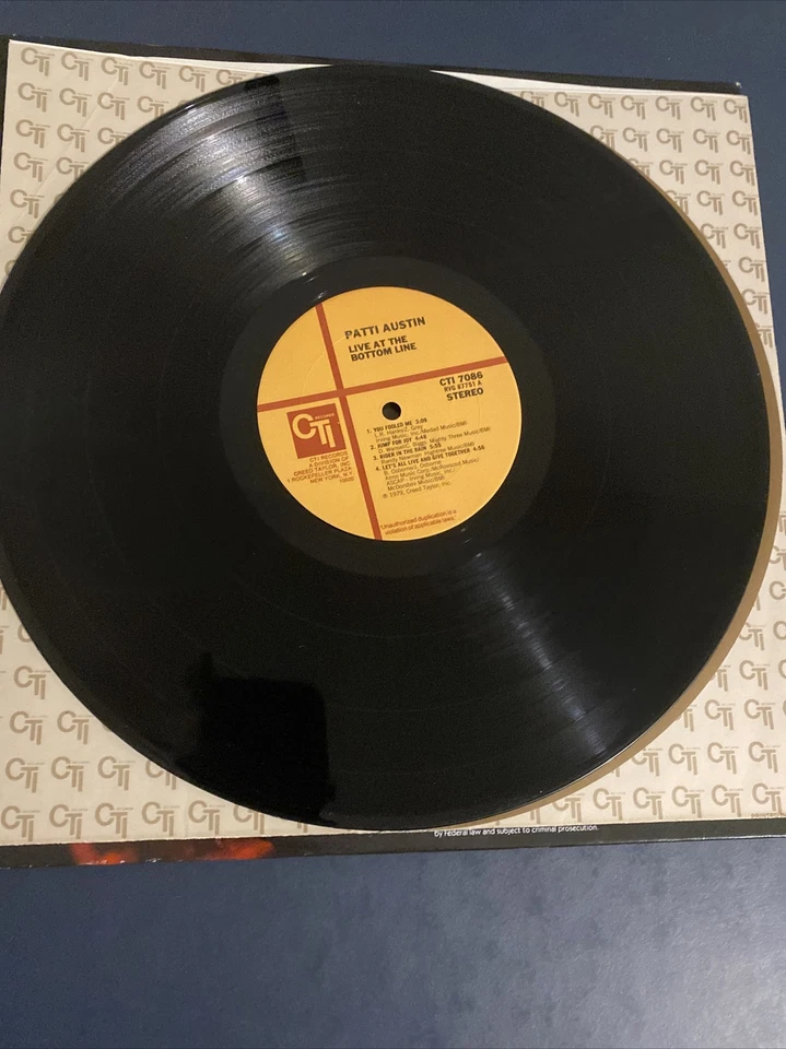Patti Austin Live At The Bottom Line Album LP Record Vinyl CTI 7086 - Image 4 of 4