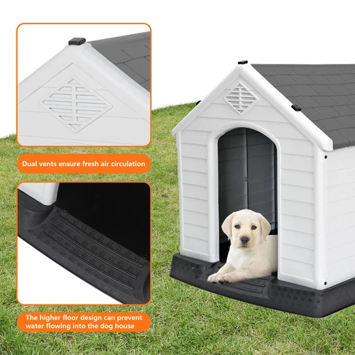 28 Zoll/32 Zoll H Outdoor Hundehaus wetterfest Tierheim Hundeheuche 4 Farben - Bild 15 von 73