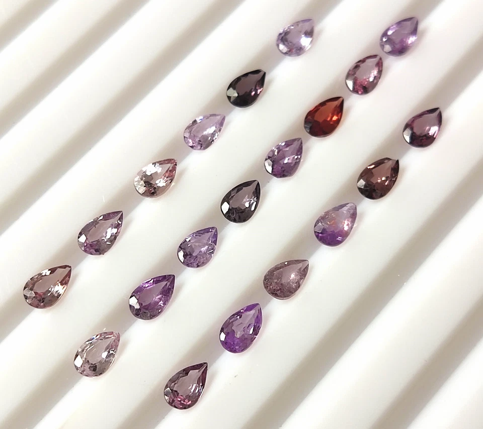 Spinel Multi Color Natural Faceted Pear Cut 5X3 mm Calibrated Gemsstone 20 Piece - Image 2 of 4