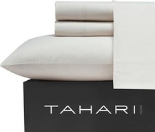 Tahari Home - Sheets, Soft Bedding Set with Matching Full, Vines Birch Beige
