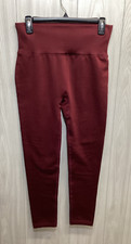 UNBRANDED Women's Size L Pull On Leggings Polyester Stretch Maroon