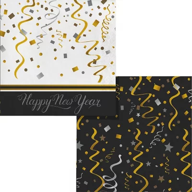 Artstyle New Year'S Celebration Paper Plates & Napkins Kit (285 Ct