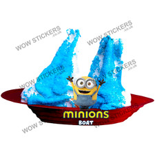 Eiswagen Aufkleber Minions Blue Sherbet Boot mit Sticker Trailer Decals