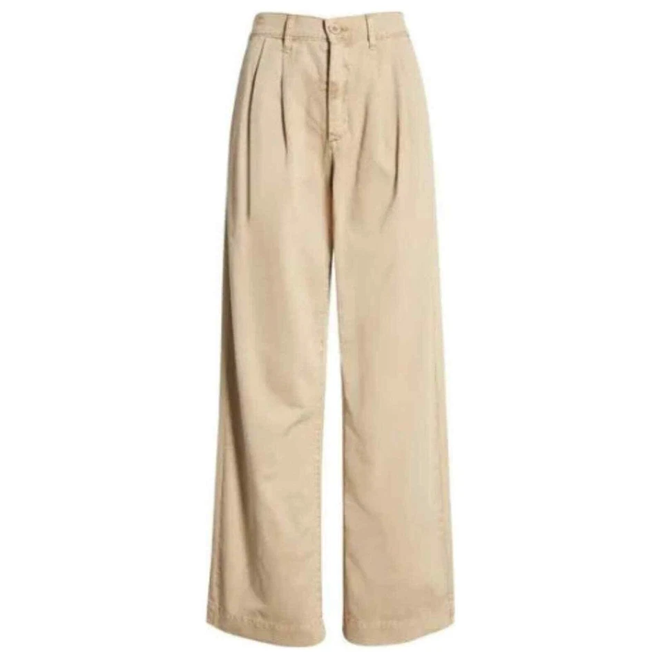 New! Pistola Ellery High Rise Wide Leg Trouser In Sesame Size 30P 28133