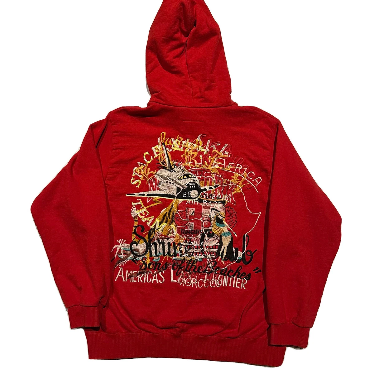 Mens Doublet Chaos Embroidery Hoodie Red Size Medium Made in Japan | eBay