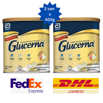 2 Dosen GLUCERNA Milch Vanille (400g) Pulver für Diabetiker Management Expres...