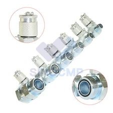 SINOCMP SAE JIC37 7 Pack Hydraulic Swivel Run Tees, Test Coupling Point Excavator