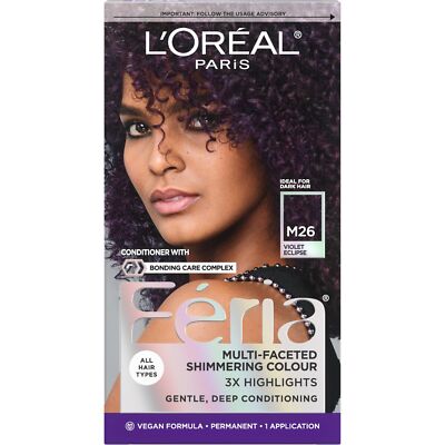 L'Oreal Paris Feria Midnight Bold Multi-Faceted Permanent Hair Dye, One-Step