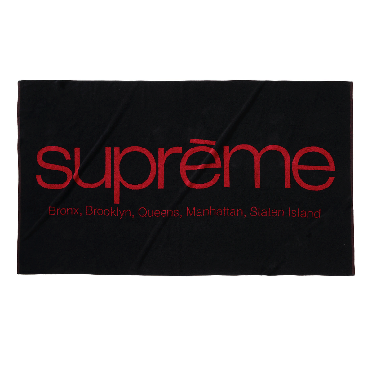Supreme シュプリーム 21SS Five Boroughs Towel NWT Supreme NY Five Boroughs Black Red Logo Towel Terry Cloth SS21