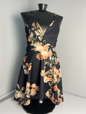 Windsor Women’s Black Floral Short Dress Size XS HOCO Homecoming