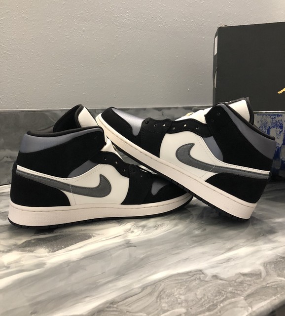 Mens & Womens Air Jordan 1 Mid Sail Grey Black -18299 - Wholesale Sneakers