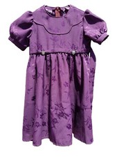 Toddler Dress Amish Mennonite Purple Handmade Puff Sleeves 23" Chest 22" Length