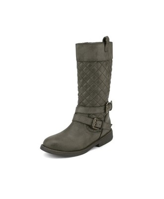 DREAM PAIRS KIDSGirls Knee High Fashion Riding Boots -Grey Size 12