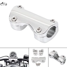Chrome 1 1/4'' Handlebar Risers Top Clamp For Harley Street Road Electra Glide