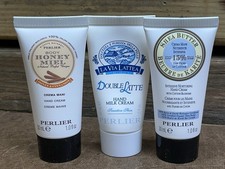 Lot Of 3 Perlier 1oz each Hand Creams Honey Cinnamon Double Latte Shea Butter