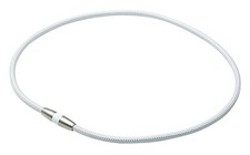 Phiten Necklace Rakuwa Magnetic Titanium Necklace White/Silver 45Cm Stif