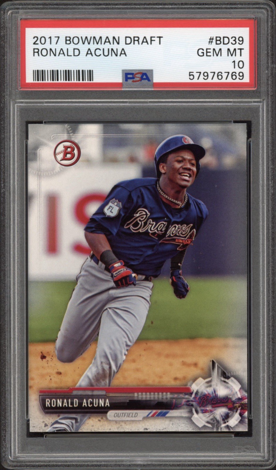 2017 Bowman Draft Ronald Acuna Jr. Rookie RC #BD39 PSA 10 GEM MT Braves