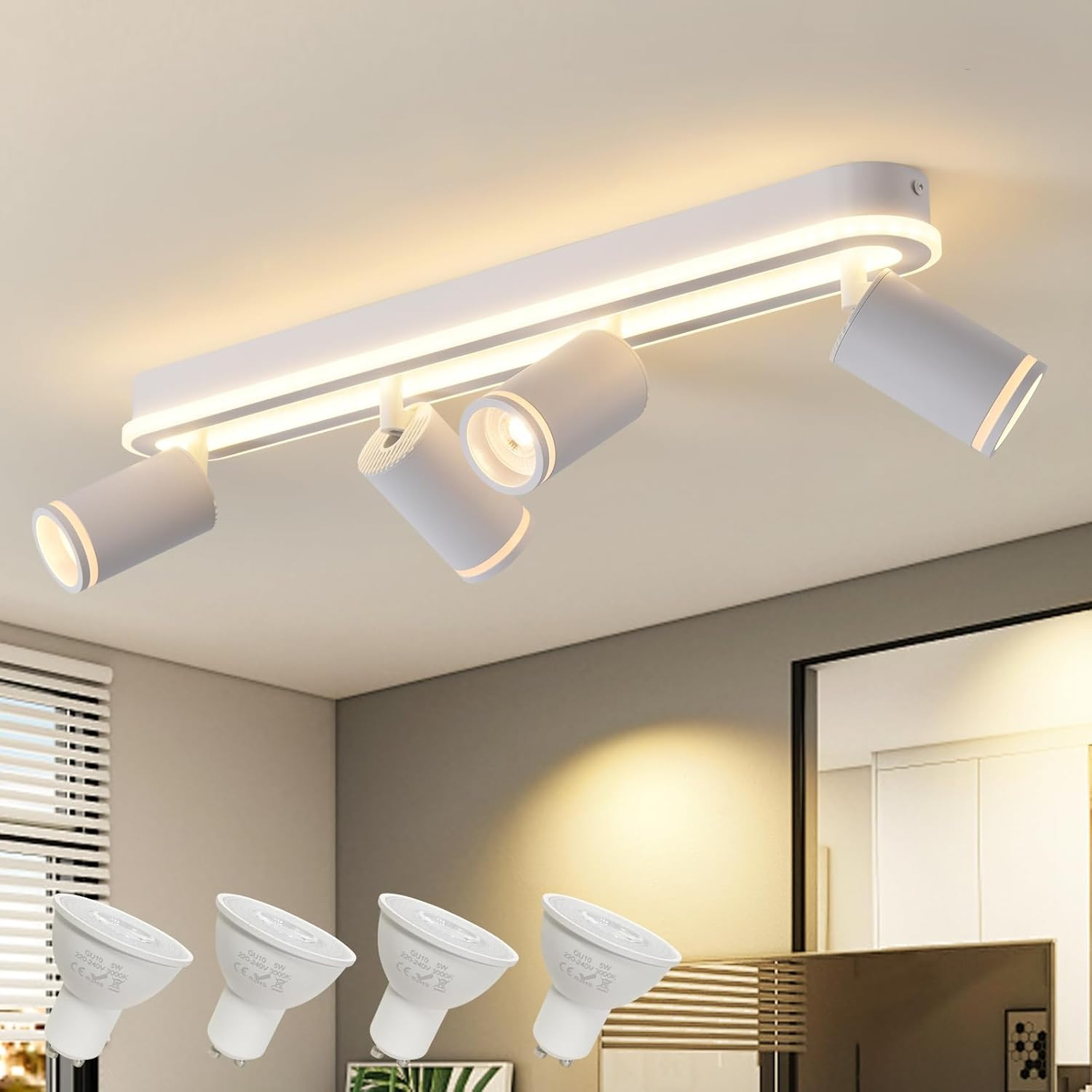 Faretti Da Soffitto Orientabili LED 4 Luci: Illuminazione Moderna Interno