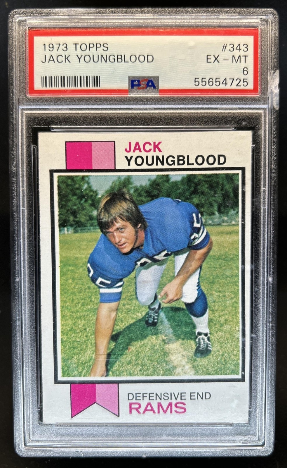 1973 Topps Jack Youngblood Rookie RC #343 Rams PSA 6
