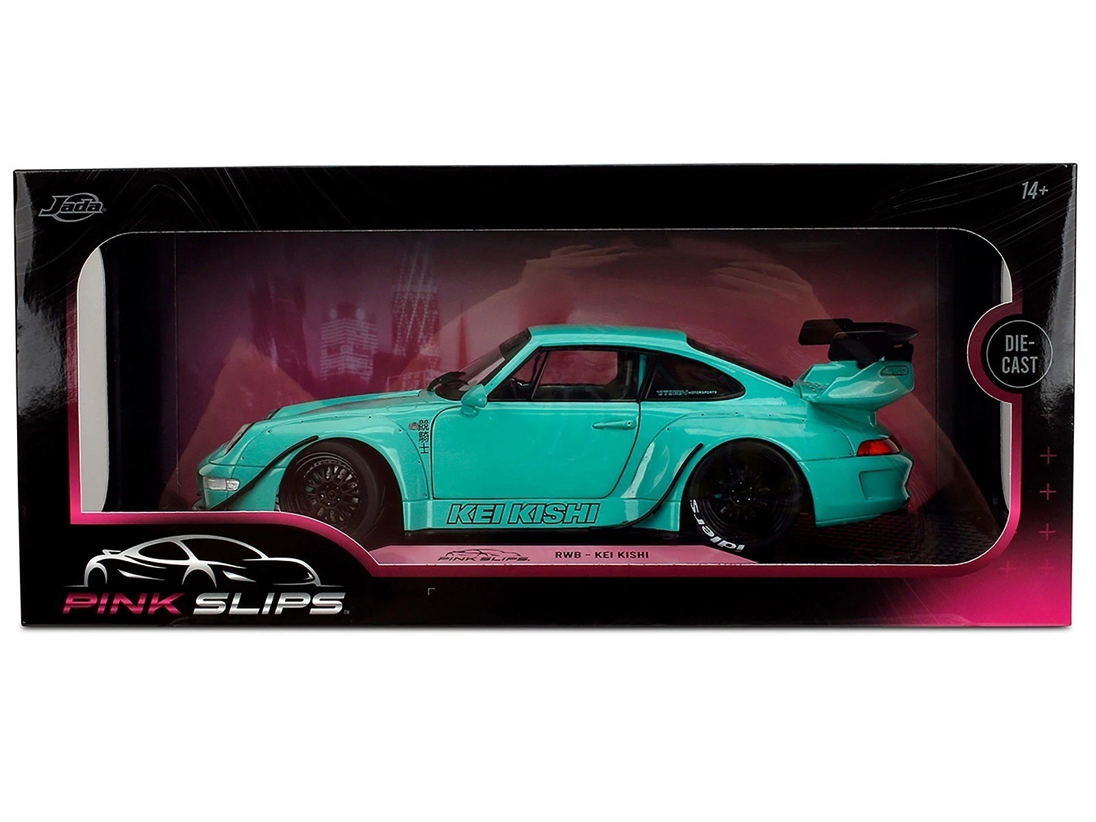 Jada 1:18 Porsche RWB Body Kit "Kei Sishi" Light Blue Diecast Model 36463-7B