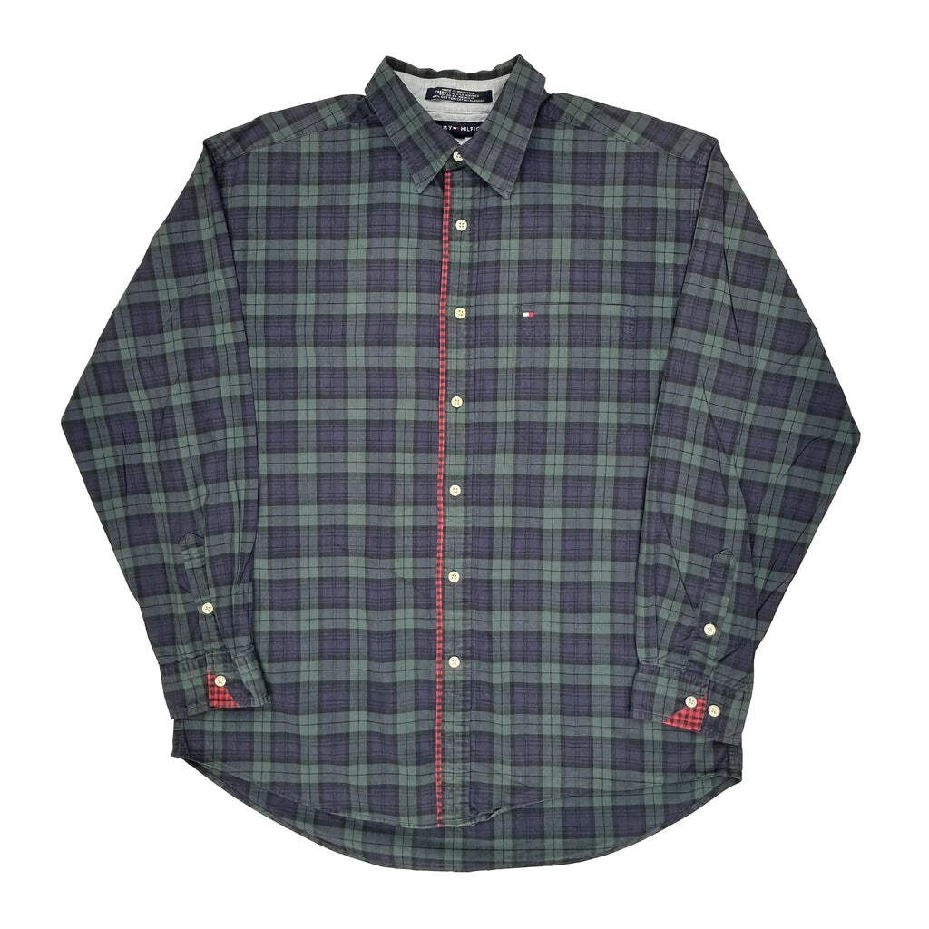 Tommy Hilfiger Checked Shirt - Large Blue Cotton
