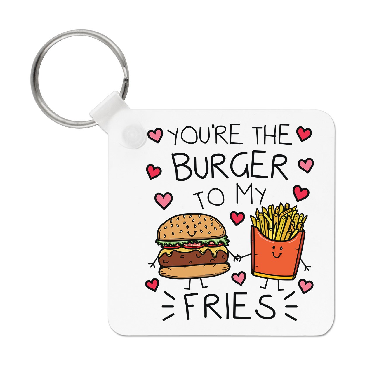You're The Burger To My Fries Keyring Key Chain Valentines Day Girlfriend Wife