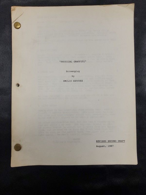 Original Screenplay Of Physical Graffiti By Emilio Estevez 1987