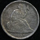 1837 Seated Liberty Half Dime 90% Silver. VF DETAIL #V34