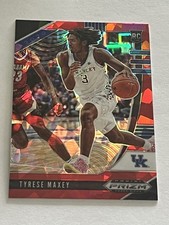 2020-21 Panini Prizm Draft Picks Red Ice Prizm Tyrese Maxey #14 RC Kentucky NM