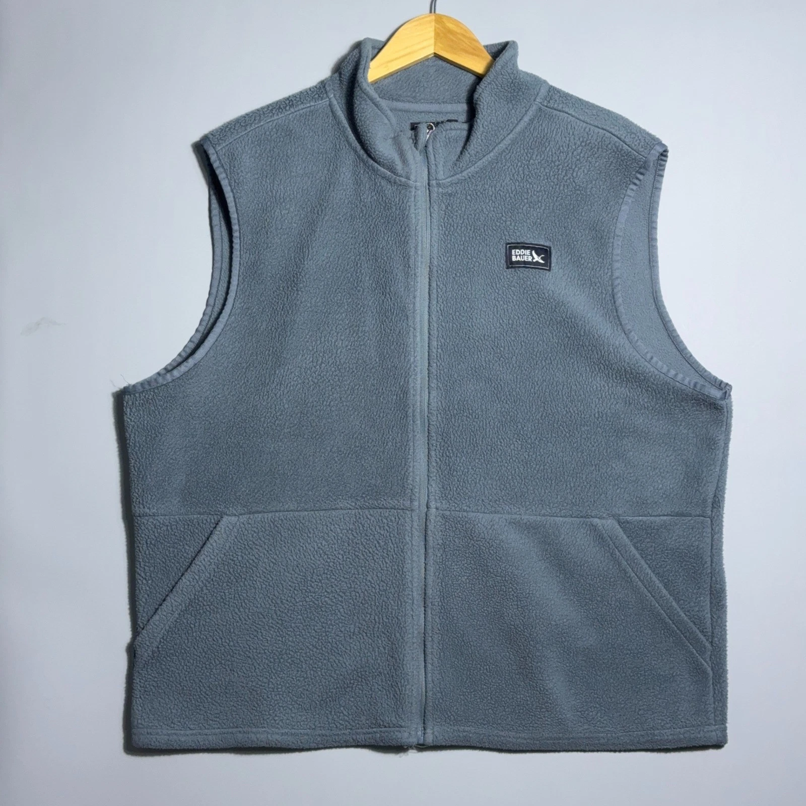 Eddie Bauer Fleece Vest Mens Size XL Full Zip Outdoor Gray