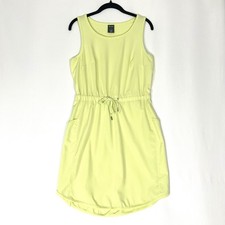 Tek Gear Athletic Tank Dress SMALL Cinched Waist Pockets CITRON YELLOW