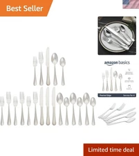 Elegant 20-Piece Stainless Steel Flatware Set for 4 – Dishwasher Safe, Pearle...