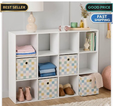 12 Cube Storage Organizer White Modern Storage Shelf for Home Office