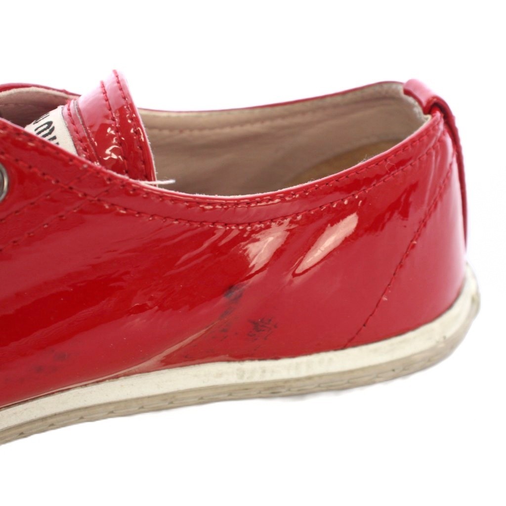 Shoes】Miu sneakers patent leather metal toe size 36.5 red From